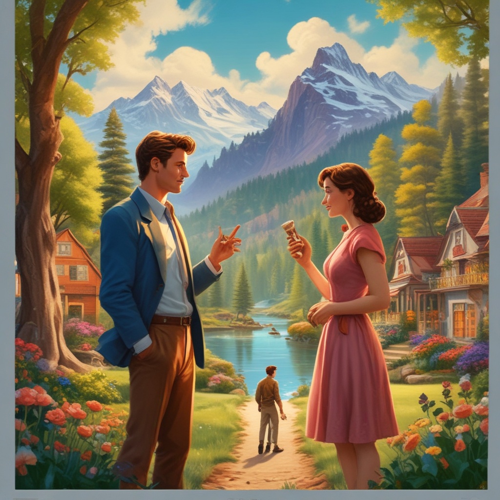 Charming movie poster with a picturesque scene